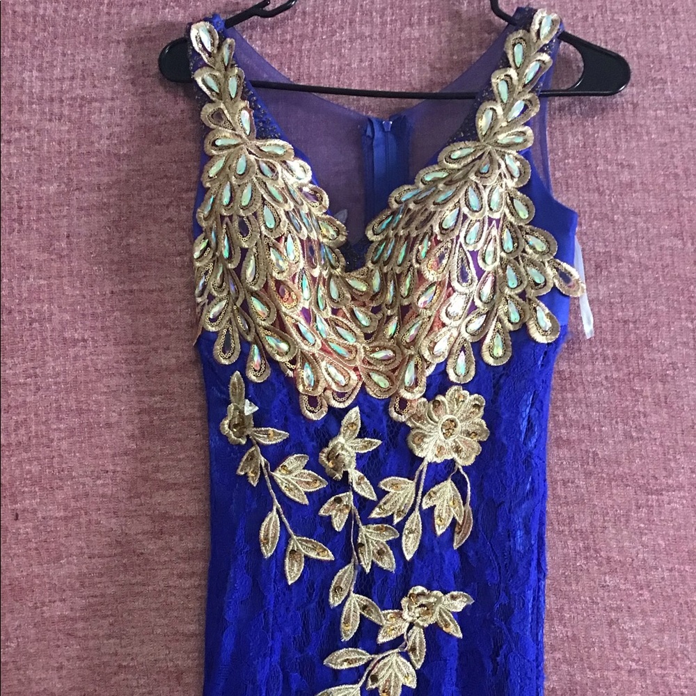 Pre-wear dress with gold front design